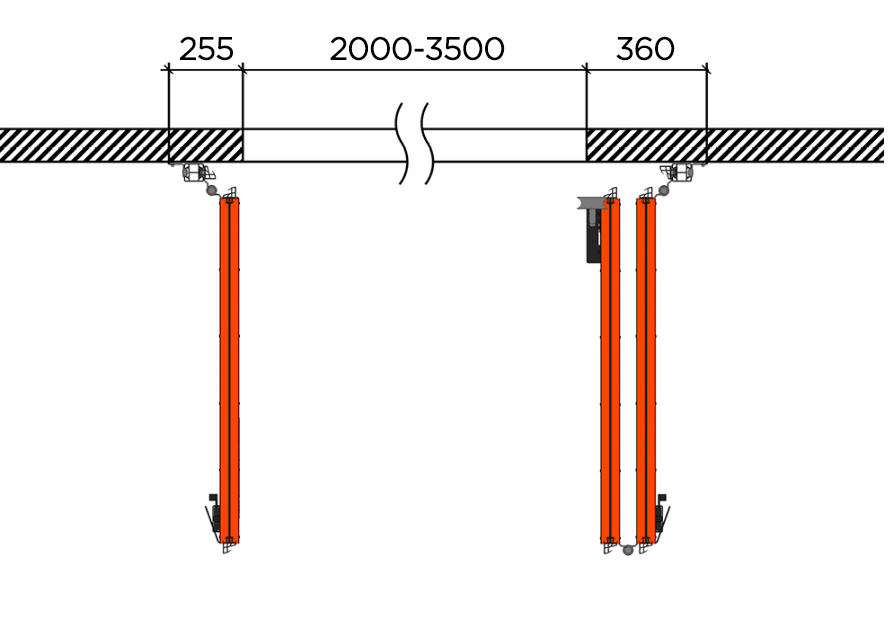 Схема открывания 1 + 2.